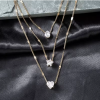 Ftcy conjunto de colar de coração de amor de cristal